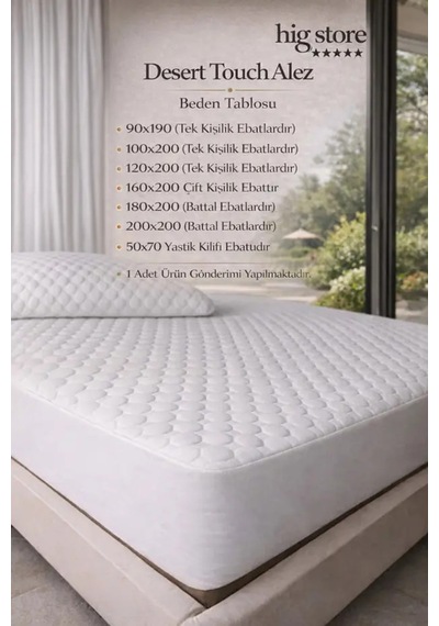 %100 Pamuk Sıvı Su Geçirmez Terletmez Hasta Altı Bebek Altı Yatağı Saran Yatak Koruyucu 100 200 Ebat