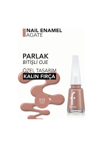 Flormar Nail Enamel Yüksek Pigmentli & Parlak Bitişli Oje Fne-510 Agate