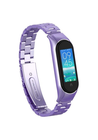 Xiaomi Mi Band 6 Uyumlu Krd-04 Metal Mkst Kordon-lila