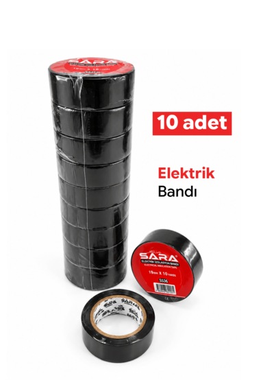 Elektrik İzolasyon Bandı Siyah 10 Yrd - 10 Adet