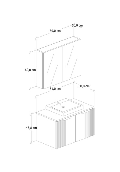 %100 Mdf 65 Cm Chester Banyo Dolabı Beyaz
