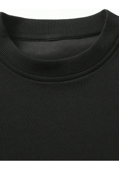 Genius Store Erkek Tişört Basic Bisiklet Yaka Tişört Rahat Kesim Dökümlü Günlük Spor Tshirt Siyah