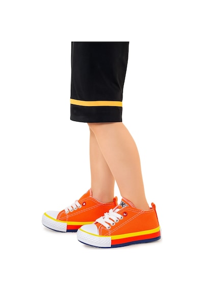 Kiko Kids Tinna Bağcıklı Erkek Bebek Keten Spor Ayakkabı Turuncu