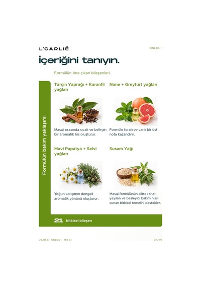 L'carlıe Kinesis+ Sporcu Bakım Kremi Masaj 150 Ml