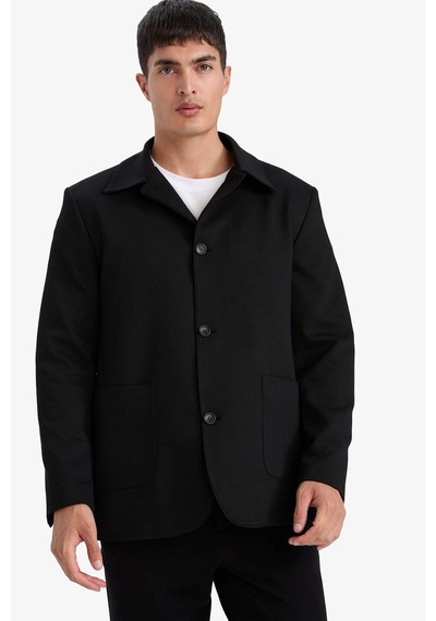 Defacto Regular Fit Polo Yaka Blazer Ceket G3832ax25wnbk27 Siyah-bk27