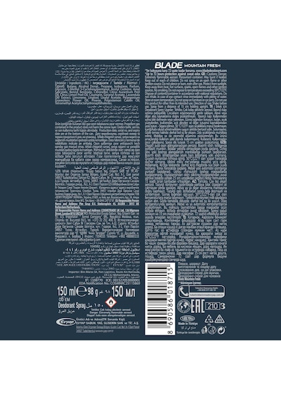 Blade Mountain Fresh Deodorant 3 x 150 ML
