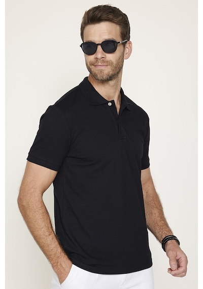 Tudors 30765 Slim Fit Pamuklu Serin Tutan Kumaş Erkek Tişört Siyah