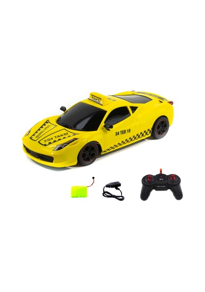 1:16 Ölçek Uzaktan Kumandalı Sarı Taksi Ferrari Işıklı Şarjlı