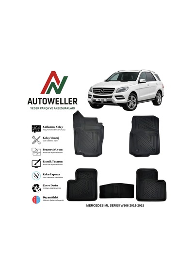 Mercedes-benz Ml Serisi 2012-2015 W166 Havuzlu Oto Paspas