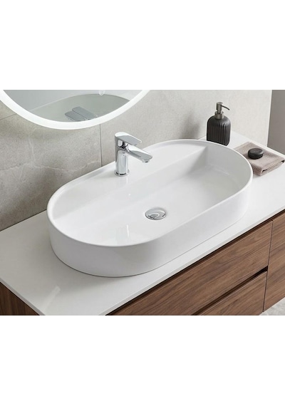 Quarter Bath Smooth Line Tezgah Üstü Lavabo 55x42 Beyaz