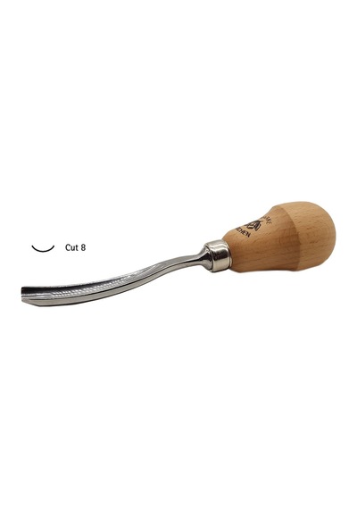 Kirschen Bükülmüş Oluklu Ağız Avuç Içi Oyma Iskarpela Cut-8 10 Mm
