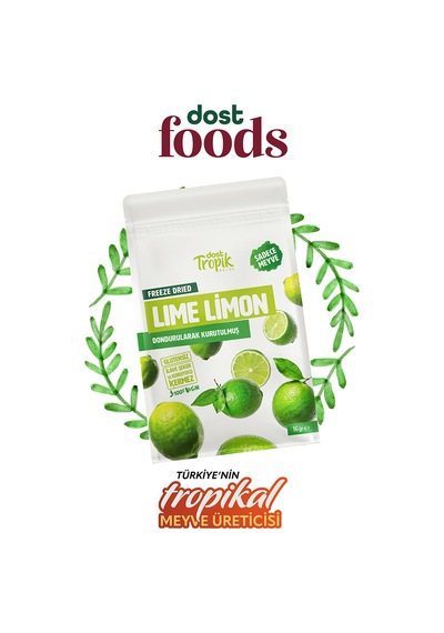 Dondurularak Kurutulmuş Lime Limon 16 G Freeze Dried Meyve Cipsi Çıtır Meyve Kurusu 3 Adet 18 G