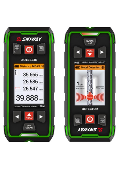 Sndway Sw-6100gt Duvar Metal-ahşap Dedektörü Ve Lazer Mesafe Ölçer 120m Gri