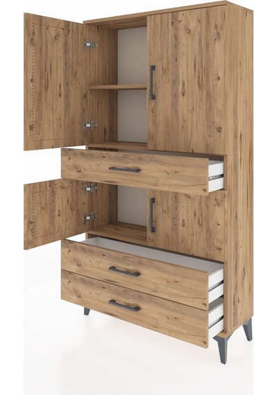 Arges Dolap 3 Raflı 3 Çekmeceli 4 Kapaklı 88x30x163 Çam-çam Çam Arges Dolap 3 Raflı 3 Çekmeceli 4 Kapaklı 88x30x163 Çam-çam Çam