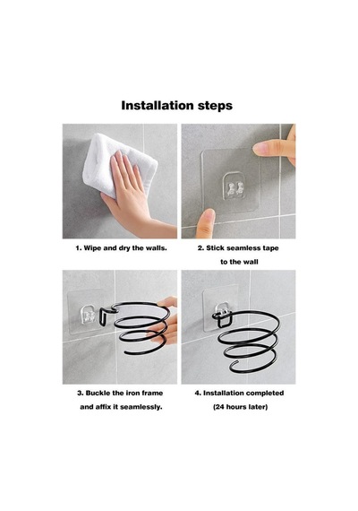 Alper Banyo Krom Güçlü Yapışkanlı Fön Makinesi Askısı
