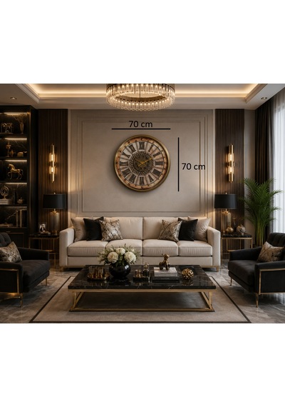 Gold Royale 70 X 70 Cm Çarklı Duvar Saati