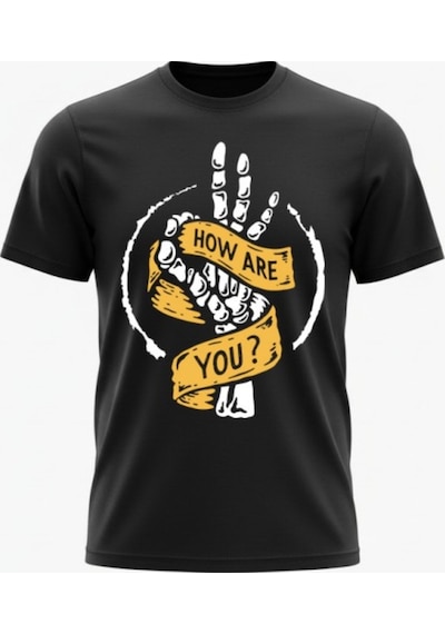 Urbantrendstore Unisex How Are You Oversize Fit Rahat Geniş Salaş T-shirt Günlük Tişört Siyah