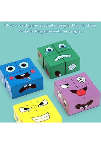Montessori Eğitici Rubik Emoji Bulmaca Zeka Kutu Oyunu El Becerisi Ve Görsel Zeka Geliştirici Oyun