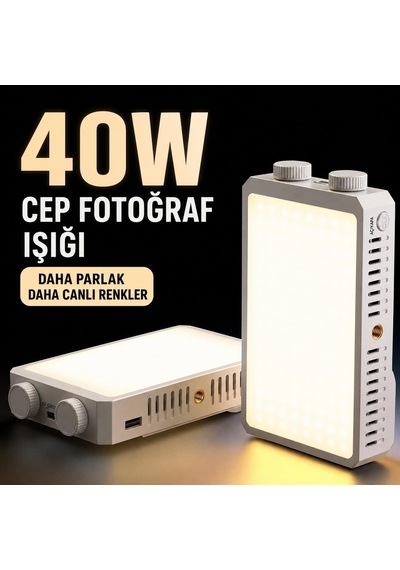40w Led Cep Fotoğraf Işığı 3000-7000k Crı 95+ Type-c Cmd-201