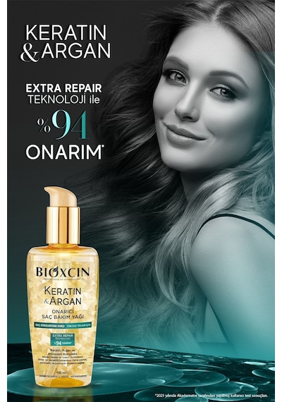 Bioxcin Keratin & Argan Onarıcı Şampuan300 ml + Kertin Argan Saç Bakım Yağı