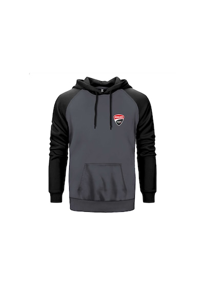Ducati Corse Logo Gri Renk Reglan Kol Sweatshirt Gri