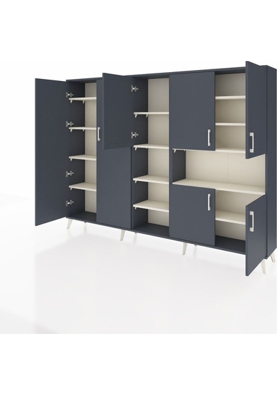 Arges Dolap 13 Raflı 7 Kapaklı 220x30x163 Antrasit-antrasit/aytaşı Antrasıt/aytası - Antrasıt Arges Dolap 13 Raflı 7 Kapaklı 220x30x163 Antrasit-antrasit/aytaşı Antrasıt/aytası - Antrasıt