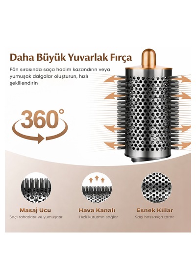 Vexora Global Hs05 Büyük Boy Yuvarlak Hacim Veren Kurutma Ve Bukle Fırçası