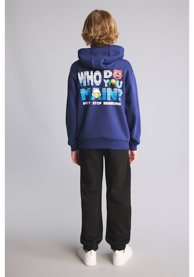 Defacto Brawl Stars Kalın Sweatshirt Kumaşı 2li Takım Erkek Çocuk I3682a826wnnv42 Lacivert-nv42