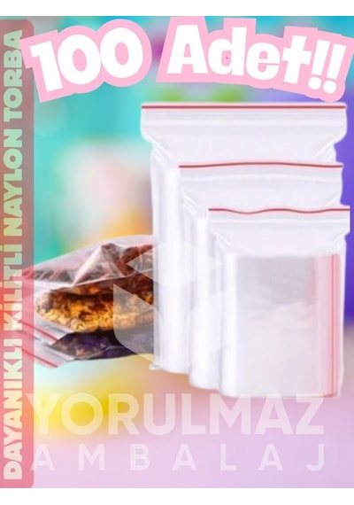 11x14 Kilitli Torba 100 Lü Şeffaf Zipli Poşet Orta Boy, Dayanıklı