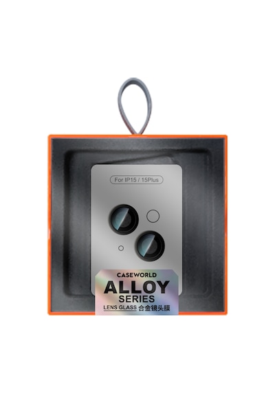 Apple Uyumlu iPhone 15 Plus Caseworld Alloy Serisi Oleofobik Anti Reflective Kamera Lens Koruyucu Siyah