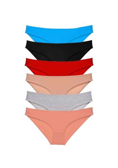 6 Adet Süper Eko Set Likralı Kadın Slip Külot Renk 1 Çok Renkli