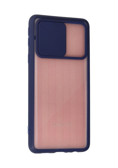 Galaxy A01 Core Kılıf Palm Buzlu Kamera Sürgülü Silikon - Lacivert