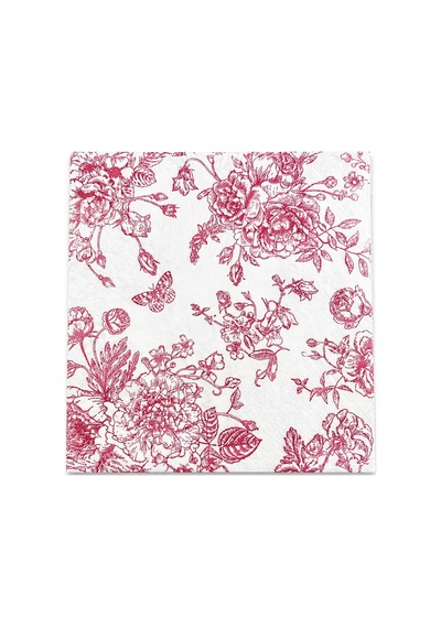 Desenli Peçete Seti 20 Li Dekoratif Kağıt Peçete Çiçekli & Vintage & Modern Tasarımlar Parti, Davet, Masa Süsleme Pembe