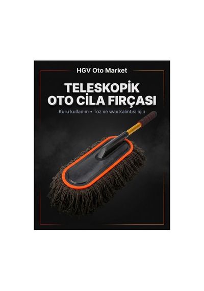 Teleskopik Oto Cila Toz Ve Wax Fırçası Uzatılabilir Saplı