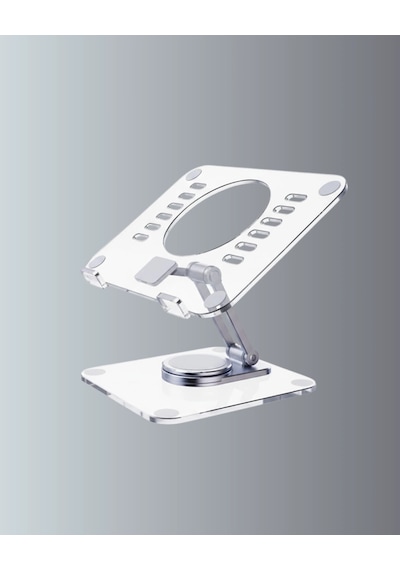 Hubrendy Tekno Katlanabilir Tablet Standı Ayarlanabilir Kaymaz Şeffaf Tasarım