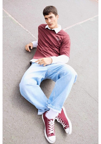 DeFacto %100 Pamuk Skater Fit Geniş Kalıp Yüksek Bel Geniş Paça Jean Pantolon F3925AX25SMNM39 DeFacto %100 Pamuk Skater Fit Geniş Kalıp Yüksek Bel Geniş Paça Jean Pantolon F3925AX25SMNM39