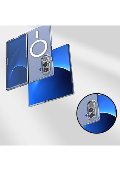 Vendas Galaxy Uyumlu Z Fold 7 Kılıf Kamera Korumalı M-safe Sert Pc Zore Porto Kapak + Kamera Lens + Cam Ekran Koruyucu Şeffaf