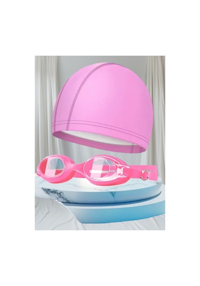 Yuchong Erkek Yüzme Gözlüğü Ve Şapka Seti. Unisex Yüzme Gözlüğü, Anti-sis Yüzme Gözlüğü Pembe