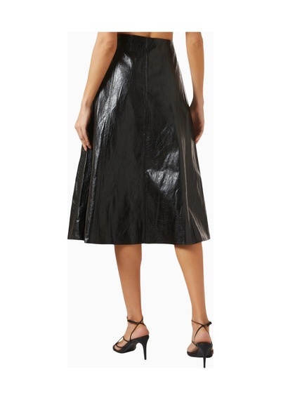 Marella Coated Twill Flared Midi Etek, Modern Ve Şık Tasarım Siyah