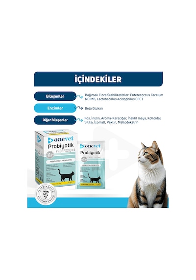 Onevet Probiyotik Şase Kediler Için Sindirmeye Yardımcı Takviye Vitamini 7 Adet 1 Gr