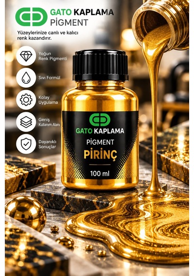 Gato Kaplama Solvent Bazlı Transparan Sıvı Pigment Boya 100 Ml Pirinç Renk Renklendirici