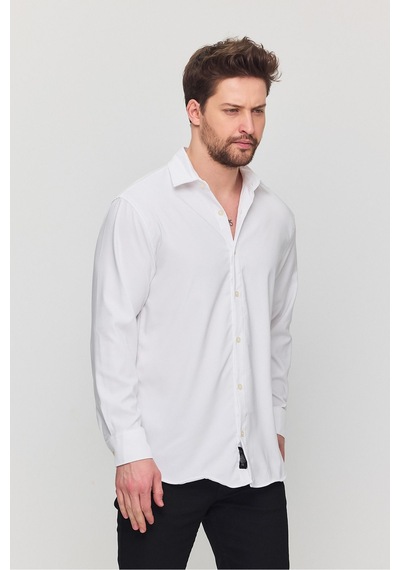 Yxc Trend Maker Oversize Rahat Kesim Erkek Gömlek Beyaz