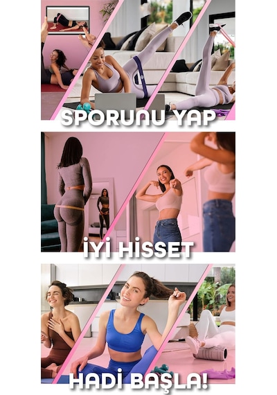 5 Li Pilates Direnç Bandı Seti Loop Squat Lastiği Çantalı Fitness Egzersiz Bantları - Pembe Pembe 5 Li Pilates Direnç Bandı Seti Loop Squat Lastiği Çantalı Fitness Egzersiz Bantları - Pembe Pembe