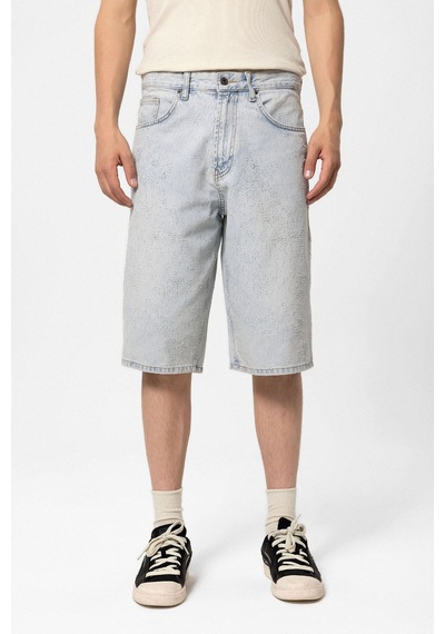 Vamos Oversize Bermuda Denim Şort 40-641 Mavı Renk-2