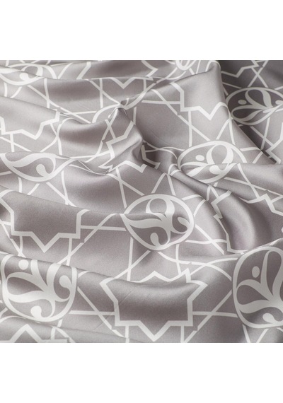 İpekevi Twill İpek Eşarp - Seljuk Monogram - Gri - Gri