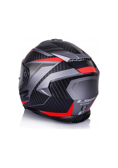 Ls2 Storm 2 Racer Kapalı Motosiklet Kaskı Mat Titanium - Neon Turuncu - Siyah - Kırmızı