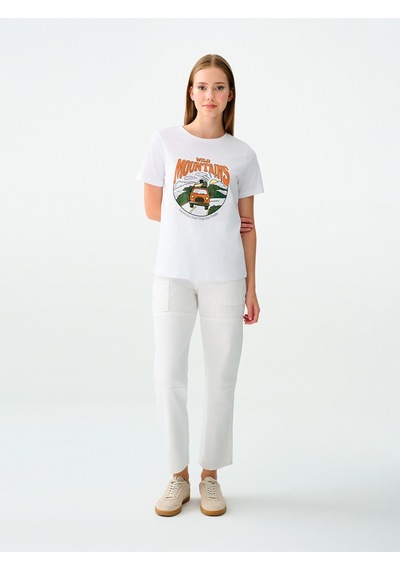 Regular Fit Kadın Tshirt K.kol Ekru