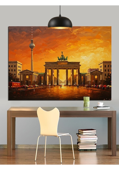 Berlin Brandenburg Kapısı Hızı Dekoratif Kanvas - Mdf Ahşap Tablo