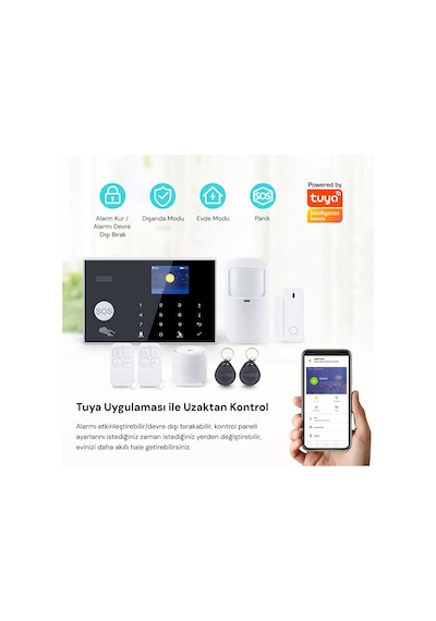 Yeco Sas-10 Akıllı Alarm Güvenlik Sistemi - Wifi & 4g Gsm Bağlantısı, Hareket Sensörü Ve Mobil Uyumlu