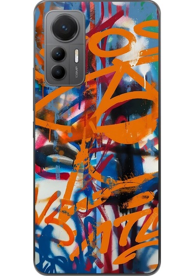 Xiaomi Mi 12 Lite Uyumlu Şeffaf Kılıf Graffiti 2 Tasarımlı